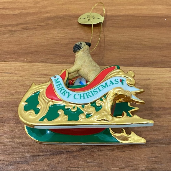 2005 DANBURY MINT The First Annual Santa’s Helper Pug Dog Ornament - Picture 4 of 16